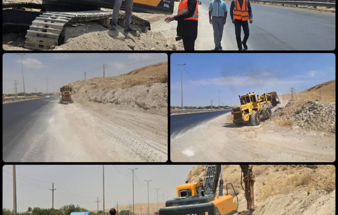 آغاز عملیات ترانشه‌برداری در محور خرم‌آباد_ بروجرد محدوده پیچ پادگان مهندسی